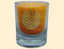 Čakrová svíčka z palmového vosku malá - oranžová