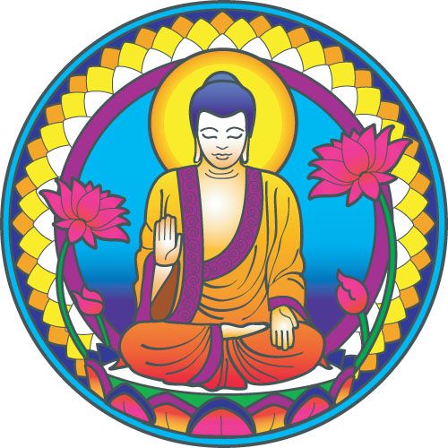 Mandala na sklo velká - Buddha