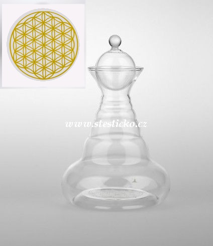 Karafa na vodu Delicate 0,5l zlatý symbol Květ života