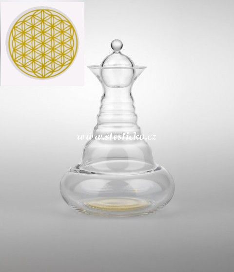 Karafa na vodu Alladin 1,3l zlatý symbol Květ života