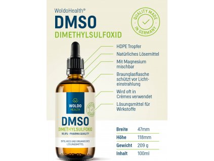  DMSO 100 ml - farmaceutická kvalita 99,9%. 