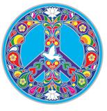 Mandala na sklo velká - Holubice míru