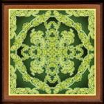 Malý mandalový obraz v dřevěném rámu - Mandala zdraví 18x18 cm