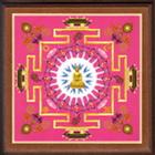 Malý mandalový obraz v dřevěném rámu - Mandala Buddhy 18x18 cm