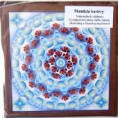 Malý mandalový obraz v dřevěném rámu - Mandala kariéry 18x18 cm
