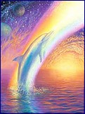 Metalický obrázek - Duhový delfín