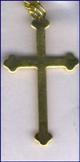 Rosenkruciánský křesťanský kříž pozlacený s řetízkem