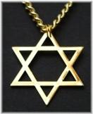 Židovská hvězda pozlacená s řetízkem