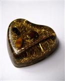 Orgonitové srdíčko zlaté s kameny lapisu